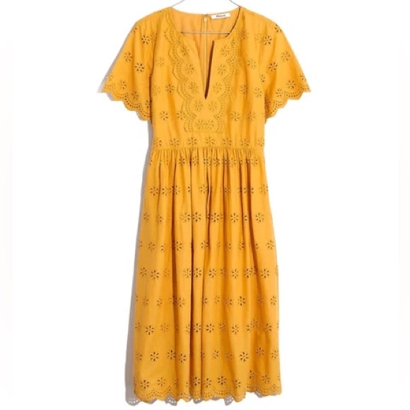 Madewell Yellow Flutter Sleeve Midi Sundress🥰🥰🥰 - Picture 2 of 5